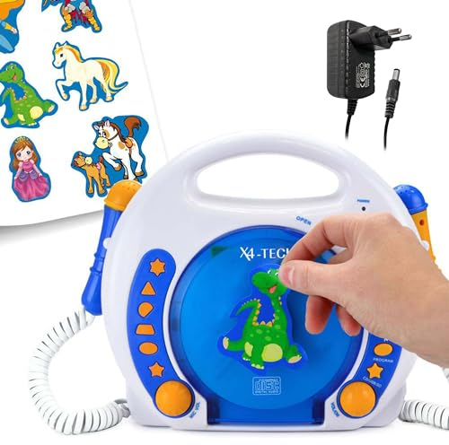X4-TECH Kinder-CD/SD/USB-Player mit Steckernetzteil - Modell blau