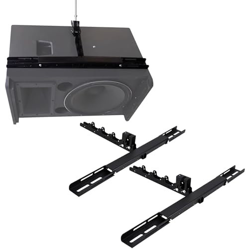 BIGalleons 338 Heavy Duty Speaker Mounts - Drop Ceiling Mounts Support up to 110lbs, Swivel, PA Speaker Mount for Large Speakers (2 Packs, Black)