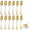12 Pièces Cuillère à Café, 13.6cm Cuillere a Dessert en Acier Inoxydable, Cuill Res Dorees, Petite Cuillere, Petite CuillèRe à Dessert, Golden Spoon Set pour Maison, Restaurant, Hôtel, Mariage, Fête