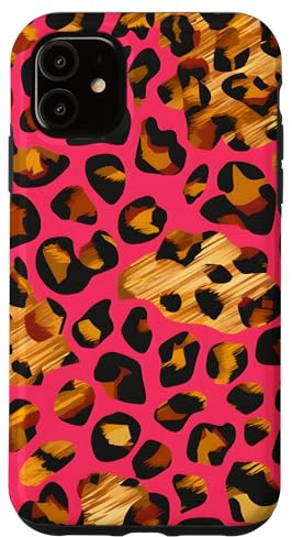 Leopard Pink Cheetah Print Pink Leopard Pattern Background Case for iPhone 11