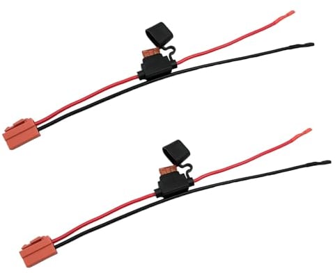 Winwill 2Pcs Red 2-Pin Battery Wire Harness Connector for 12V Ride-On Vehicle with 40A Fuse and 12 AWG Wire Cable