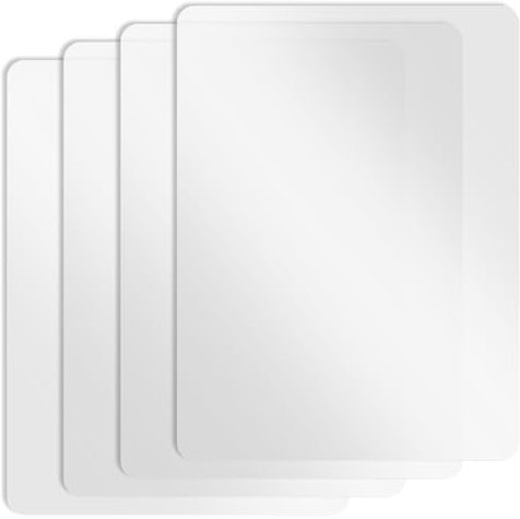 4pcs 15.7x11.8 in Clear Plastic Placemats Matte Transparent Heat Resistant Washable Table Mats, Clear Table Mat Large Vinyl Placemats Wipeable for Hard Plastic Table Protector,Dining,Kitchen,Crafting
