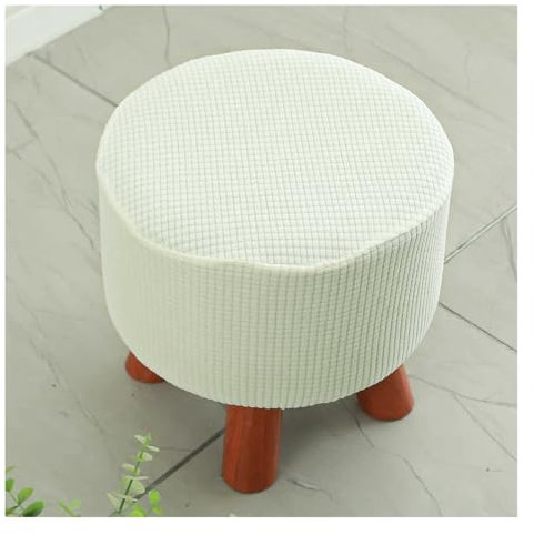 moismk Hockerbezug Rund Fußhocker Bezug Ottomane Rund Schonbezug Stretch Husse für Fußhocker Ottomanischer Hocker-Bezug Überzug Hocker Protector Waschbar(#5)