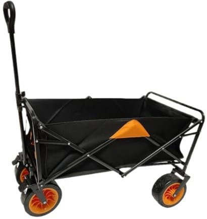 Faltbarer Frachtwerkzeugwagen Collabsible Trolley Camping Trailer Outdoor Camp Trolley Camper Camper Cart Shopping Cart Stall Cart Off-Road Wheel Shopping Cart Rolling Cart(Black)
