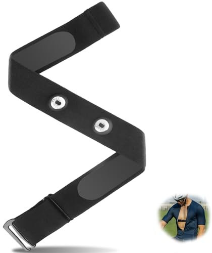 Heart Rate Monitor Chest Replacement Strap, Adjustable Elastic Sport HRM Soft Belt Sensor Chest Mount Straps Bands for Run Cycling, Compatible with Equipment Wahoo Garmin Polar Buckle Distance 45mm