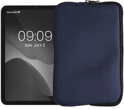 kwmobile Custodia Tablet Compatibile con 8-8,4 Tablet Cover - Custodia eReader Universale con Cerniera - eBook Reader Case in Tela - 21,8 x 13,7 cm