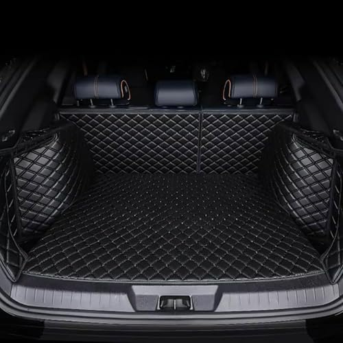 xytdatc Auto Leder Kofferraummatte für Hyundai Santa Fe V (MX5) SUV 2023 2024, Allwetter Kofferraumwanne Cargo Teppich Kratzfeste KofferraumSchutzmatte,B Black