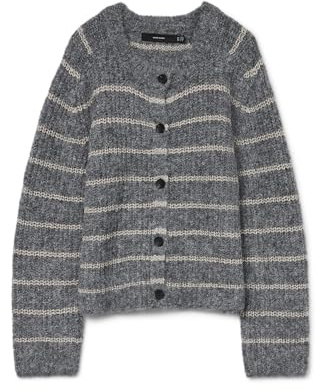 VERO MODA Damen Vmawesome Shine Ls O-NCK Stripe Card Boo