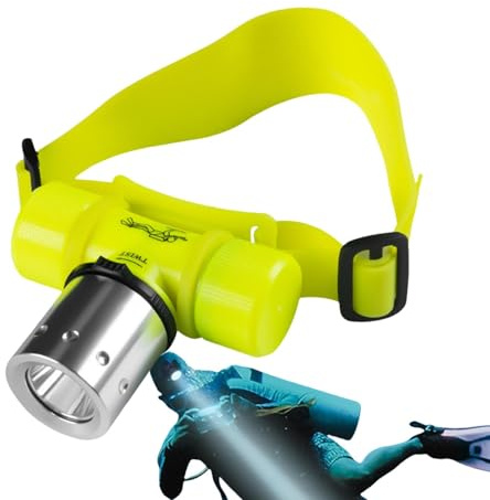 Taucher-Kopflampe, wasserdicht, Tauchlampe, Tauchscheinwerfer, Unterwasserlicht zum Tauchen, wasserdicht, hoher Strahl zum Schwimmen, Unterwasser-Taschenlampe von r