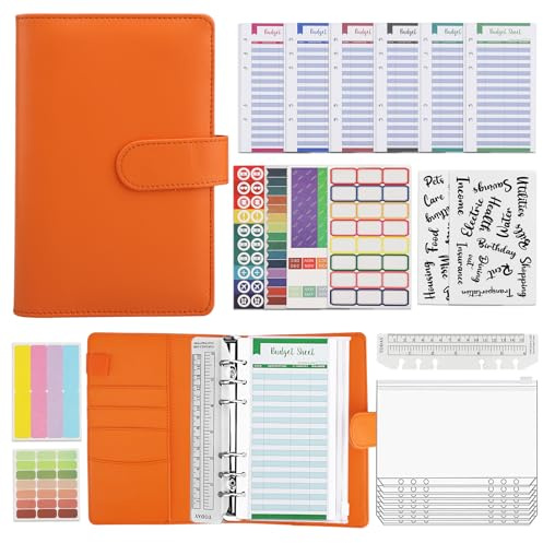 Budget Planner & Haushaltsbuch A6 – Effektiver Finanzplaner mit Umschlagmethode – Sparbuch mit Folien für Cash Stuffing – Startset für erfolgreiches Sparen und Budgetierung (grau)