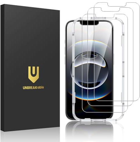 UNBREAKcable Screen Protector for iPhone 16e 6.1inch - 3 Pack | 9H Hardness Tempered Glass with Installation Frame, Anti-Scratch, Bubble-Free, Anti-Fingerprint, HD Clear, Case-Friendly