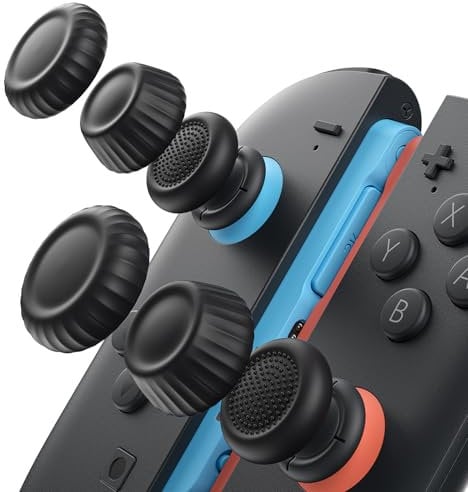 JSAUX Joystick Kappen für Nintendo Switch 2 (2025), Switch ersatzteile, Verbesserter Gaming-Grip, Komfortabel & Langlebig, Switch 2 joycon Controller Zubehör – Schwarz, 3 Paare (6 Stück)