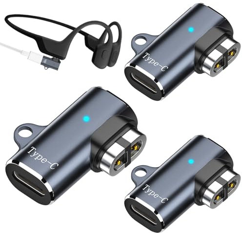 Huybaa 3 Piece Shokz Charger Adapter,USB C Magnetic Charger Connector for AFT-shokz Aeropex AS800,Openrun Pro Mini,Open Run S803,OpenComm 2/UC,Mit Lanyard-Loch
