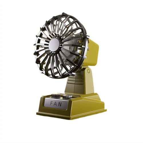 USB Desk Fan, Retro Small Desktop Personal Fan Portable Quiet 3 Speeds Wind Fan Adjustment Mini Fan Table Fan for Home Office Car Indoor Outdoor