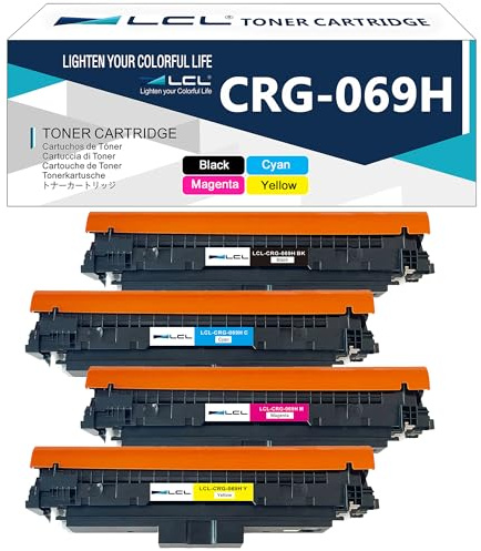 LCL 069h Tonerkartusche kompatibel für Canon 069 069h (4er-Pack,KCMY) | kompatibel für Canon i-sensys MF751Cdw MF752cdw MF754Cdw MF755Cdw MF756Cx LBP673Cdw LBP674Cdw LBP674Cx (Füllstandsanzeiger)
