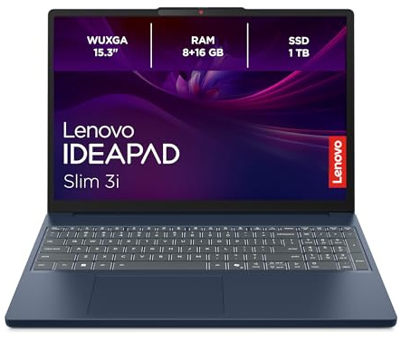 Lenovo IdeaPad Slim 3 | Laptop | Intel Core i5 | 24GB | 1TB | 65W Netzteil | 15.3 WUXGA Display | Intel Core i5-13420H | 24GB RAM | 1TB SSD | Intel UHD Grafik | QWERTZ | Windows 11 | Cosmic Blau