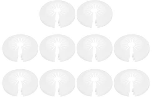 sourcing map 10pcs Flange Pipe Cover Decoration 0.39 to 0.98 (10-25mm) Plastic Clip-on Wall Hole Cover Under Sink Pipe Radiator Escutcheon Collar for Bathroom Kitchen Toilet, White