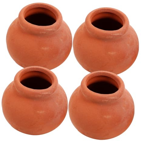 Gatuida 4pcs Mini Ceramic Flower Pots for Dollhouse Toys Miniature Bonsai Pots for Diy Fairy Garden Flower Plant Decorations and Micro Landscape Scenes