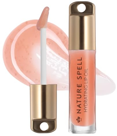 Nature Spell Hydrating Tinted Lip Oil, Bangkok Dragonfruit Pop, Vegan, 6ml | Shine Finish, Plumping & Nourishing Lips with Hyaluronic Acid & Sacred Oils, Scented, light pink, non-shimmer
