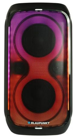 Blaupunkt PB60X – Enceinte Party Box 120W, Bluetooth, Karaoké, LED, USB-C, FM, TWS, Extra Bass, Entrée Micro & Guitare, 18h d’Autonomie