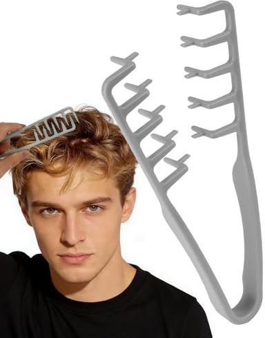 lulir Peigne Texture Homme, Brosse Cheveux Bouclés Grosse Dent Large