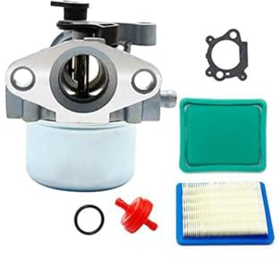 Vergaser und Luftfilter Kit mit Dichtung und Kraftstofffilter für 3,5-6,5 PS Rasenmähermotoren, kompatibel mit 675EX 725EX 625E Serie, inklusive O-Ring und Vorfilter, Schwarz