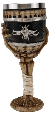 Veemoon Gobelet Décoratif Halloween en Verre 3d à Pied Main de Squelette, Verre à Vin Original pour Fête, Accessoire Vin pour Maison, Récipient Chic et Effrayant, 1 Pièce
