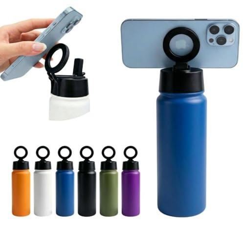 Shop SoftAir Magnetische Trinkflasche aus Edelstahl, 500 ml, mit integriertem Magnetfuß, 21,5 x 7 cm, erhältlich in 6 Farben (Blau)