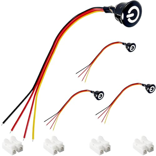 DAOKAI 4pcs LED Touch Dimmer Switch Dc 12v Touch Sensor Dimmer Switches for LED Lights On/Off Stepless Dc 3.7V-12V Embedded Desk Lamp Strip Brightness Controller Sensor Black 13mm/0.51 Hole