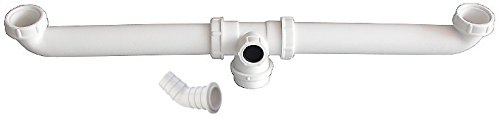 Viega Ablaufverbindung, für Doppelspülen mit Abgang, Höhenausgleichstück, 1 1/2 Zoll x 180-600, Kunststoff, Weiß, 22608 0