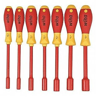 Wiha 7-teiliger Steckschlüsselsatz, SAE, isoliert, Sechskant, 3/16 Zoll, 1/2 Zoll