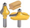 HOHXEN 2pcs Handrail Router Bit Set - Standard/Flute Molding Cutter - 1/2'' Shank for Staircase & railings handrails