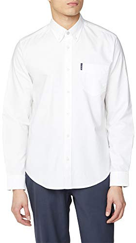Ben Sherman Men's LS Signature Oxford Shirt Casual, White (White 10), Large (Size:L)