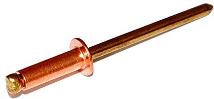 Blindnieten 4x8 Kupfer Bronze DIN 7337A mit Flachkopf und Sollbruchdorn Form A Stückzahl 100 Popnieten Flachkopf Nieten