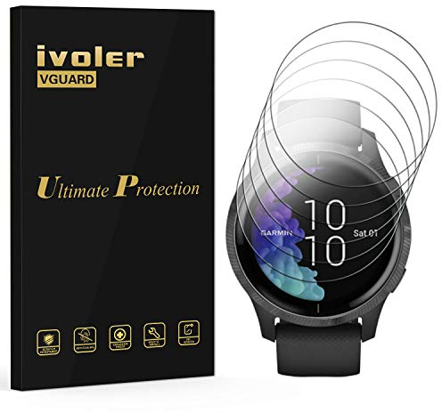 ivoler 6 Piezas Protector de Pantalla para Garmin Venu/Amazfit Smart Watch 2 Smartwatch, [Cobertura Completa] [líquida Instalar] [No Burbujas] HD Transparente TPU Suave láminas Protectora