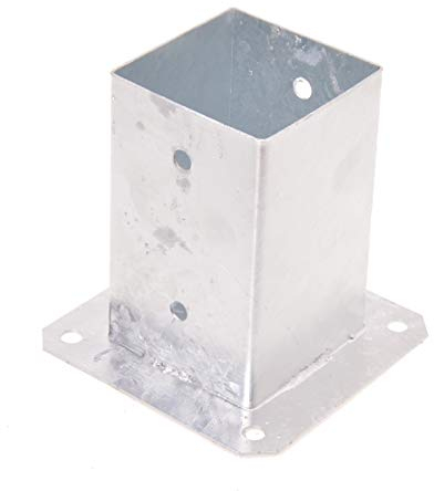​Aqbau® Support Poteau à Visser 9x9 cm Embase pied de poteau galvanisé, support poteau bois, Pour constructions en bois, abri de jardin, pergola, abri de