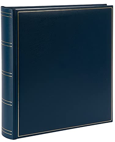 goldbuch 31 384 - Álbum de fotos clásico con 100 páginas blancas y separadores de vidrio, libro de fotos con cubierta de piel sintética y relieve dorado, álbum de fotos para pegar, álbum de recuerdos