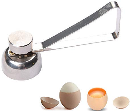 Stainless Steel Egg Cracker Cutter Raw/Soft Hard Boiled Egg Shell Removal for Breakfast Kitchen Tool