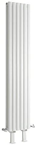 Milano Aruba White Vertical Double Oval Panel Radiator Feet - 1780mm x 354mm