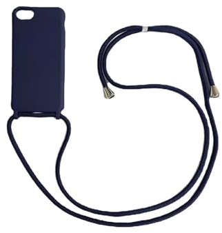PuYu Zhe Kompatibe mit iPhone 6Plus/7Plus/8Plus Hülle,Verstellbarer Handykette Hülle Silikon Seil Necklace Handyhülle mit Kordel Tasche TPU Bumper Schutzhülle-Dunkelblau