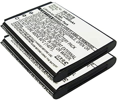 subtel, Batterie pour Caméra, Compatible avec Samsung NV10, SLB-0837B, L201, L83T, NV8, NV15 (3.7V, 800mAh) 2 Pièces