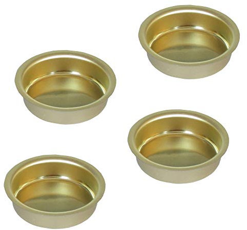 Auswahl Größe - Kerzentülle Kerzeneinsatz Kerzenhalter aus Metall, für Baumkerzen, Puppenkerzen, Pyramidenkerzen Tafelkerzen und Teelichter - Hier: 4 Stück Tülle Ø 40 mm (flach)