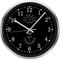 HITO Leise Wanduhr für Living Roon, Küche, Schlafzimmer, mit Glasabdeckung, silberfarbener Aluminiumrahmen, 30,5 cm, Schwarz