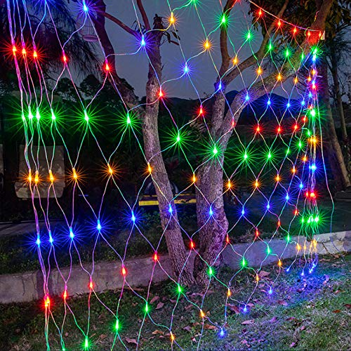 ACXIN LED Lichternetz Lichtervorhang 3 x 2m Lichterketten Vorhang 250 LEDs RGB 8 Modi Dimmbar Kupferdraht mit Stecker für Innen Party Schlafzimmer Innen Weihnachten Außen IP44 Wasserfest