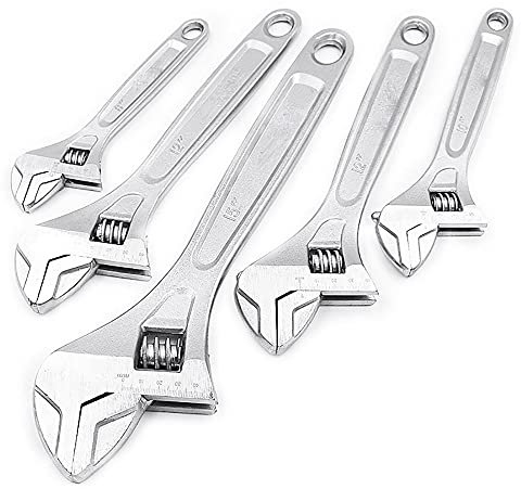 Adjustable Wrench 600Mm Shifting Spanner Adjustable Spanner with Wide Jaw Rubber Non-Slip Handle And Scale,Spanner for Tightening Or Loosening Nuts And Bolts