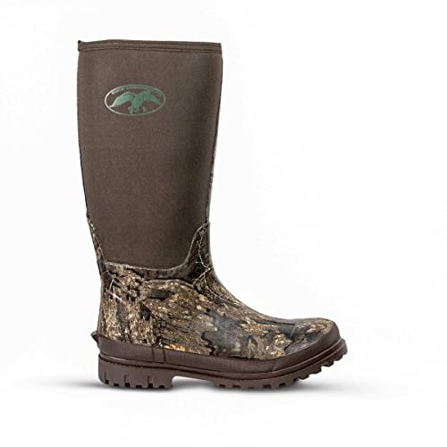 Duck Commander - Stivali da caccia da uomo in gomma resistente e neoprene, stivali impermeabili per esterni, leggeri mimetici, suola in gomma per trazione, Mensa/Legno Realtree, 41 EU