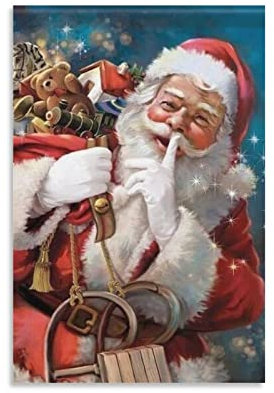 ASDSA Vintage-Poster Merry Christmas, Weihnachtsmann, Leinwand, Kunst, Poster und Wandkunst, Druck, modernes Familien-Schlafzimmer, 30 x 45 cm