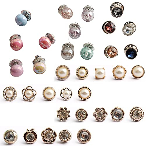 35 pièces de boutons de broche de couverture pour femmes, accessoire de chemise invisible, sûr et anti-exposition pour femmes, vêtements d'extérieur cardigan.