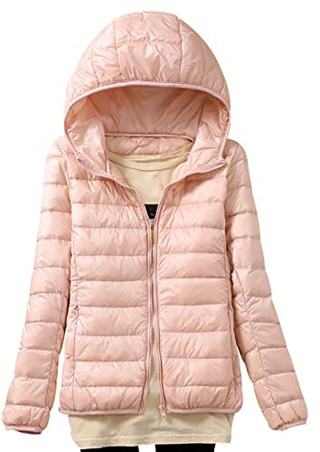 Piumino Leggero Donna Invernale Puffer Jacket Giacca Trapuntata Leggera Piumini Leggeri Donna Cappotto Giubbotto Trapuntato Giubbino Giacche Piumino Oversize Donna Con Cappuccio Taglie Forti Rosa
