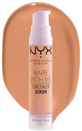NYX Professional Makeup Abdeckendes Serum mit natürlichem Finish und mittlerer Deckkraft, Concealer gegen Unreinheiten, Augenringe und Rötungen, Bare With Me, Light Tan, 1 x 9,6 ml